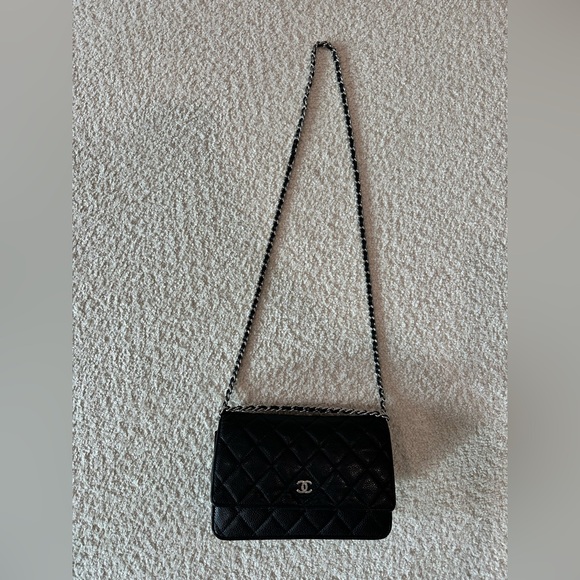 Chanel Quilted Caviar Wallet w/ Chain - Picture 9 of 12